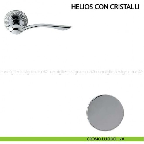 Maniglia per porta Helios con cristalli Comit cromo lucido