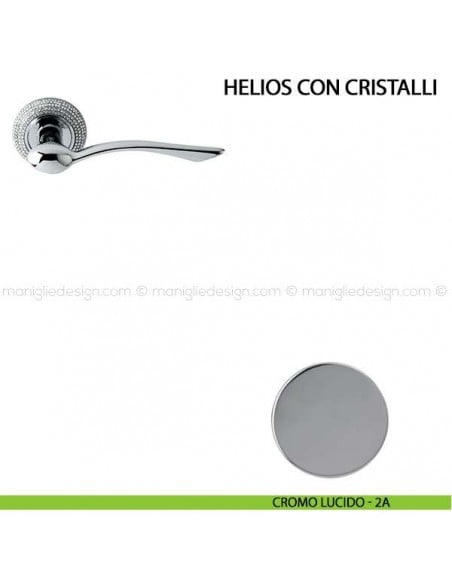 Maniglia per porta Helios con cristalli Comit cromo lucido