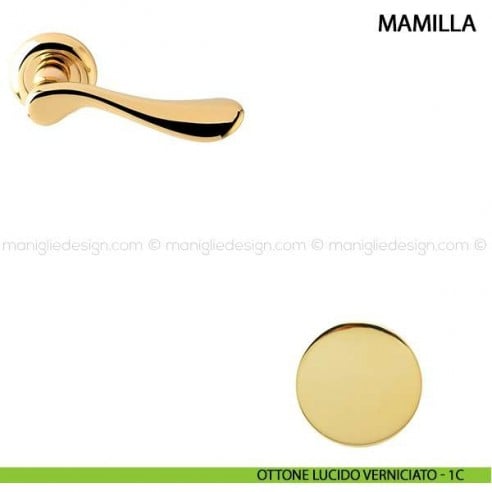 Maniglia per porta Mamilla Comit ottone lucido verniciato