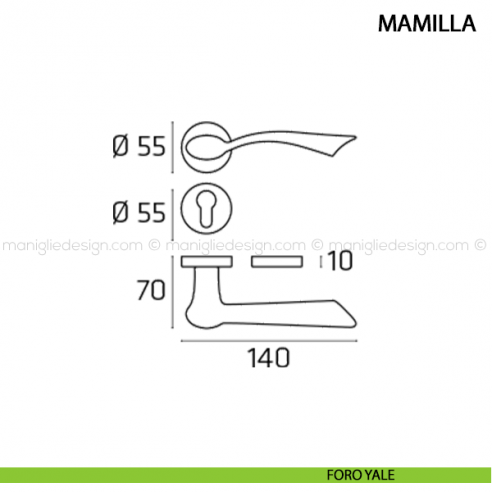 Maniglia per porta Mamilla Comit foro yale