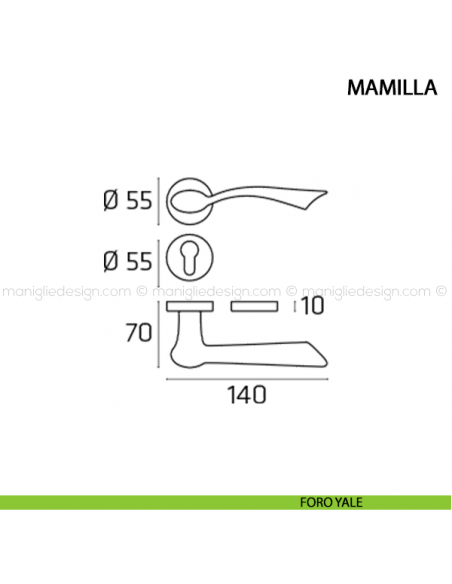 Maniglia per porta Mamilla Comit foro yale