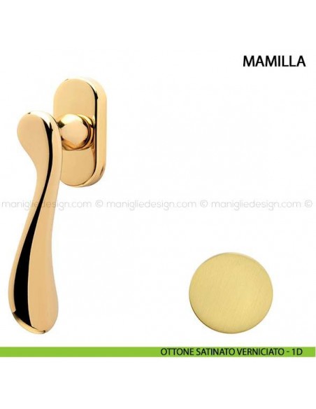 Maniglia per finestra martellina DK Mamilla Comit ottone satinato verniciato