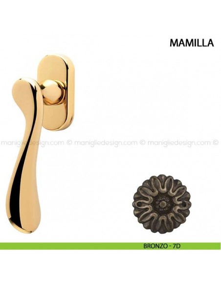 Maniglia per finestra martellina DK Mamilla Comit bronzo