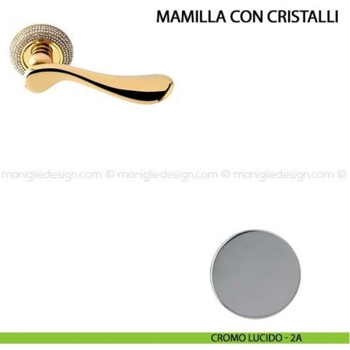Maniglia per porta Mamilla con cristalli Comit cromo lucido