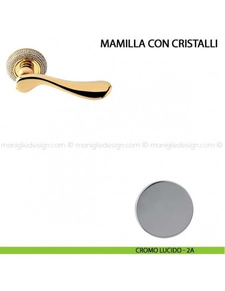Maniglia per porta Mamilla con cristalli Comit cromo lucido