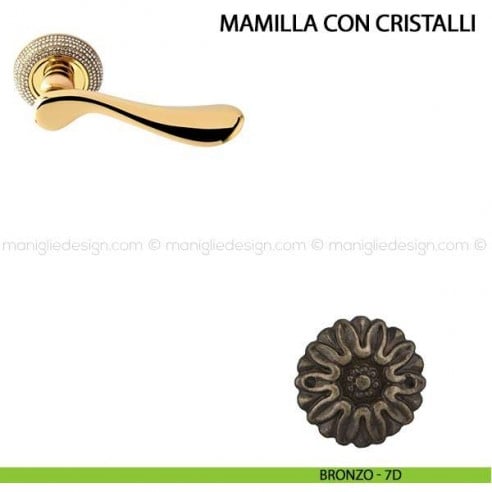 Maniglia per porta Mamilla con cristalli Comit bronzo