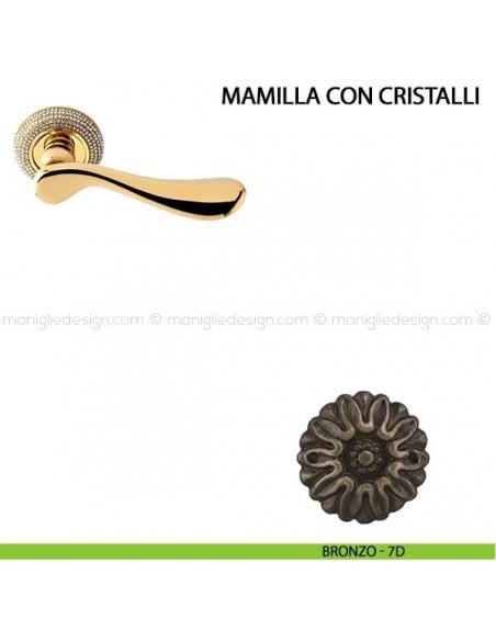 Maniglia per porta Mamilla con cristalli Comit bronzo