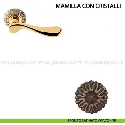 Maniglia per porta Mamilla con cristalli Comit bronzo satinato opaco