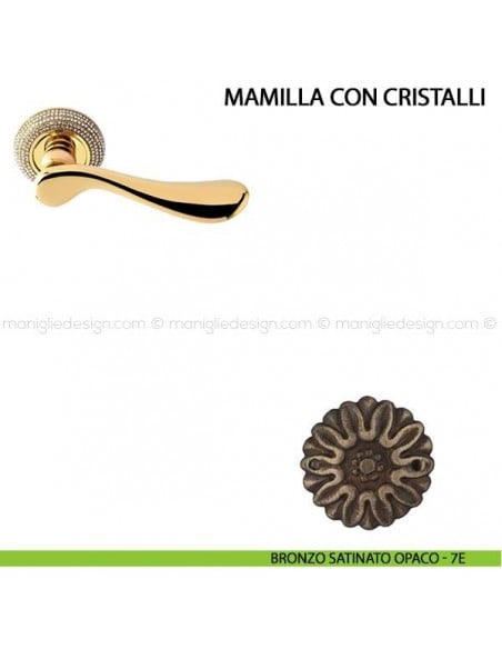 Maniglia per porta Mamilla con cristalli Comit bronzo satinato opaco