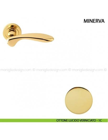 Maniglia per porta Minerva Comit ottone lucido verniciato