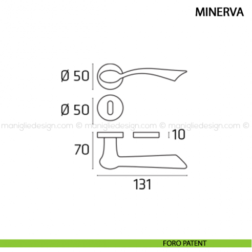 Maniglia per porta Minerva Comit foro patent