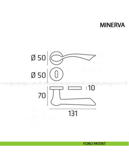 Maniglia per porta Minerva Comit foro patent