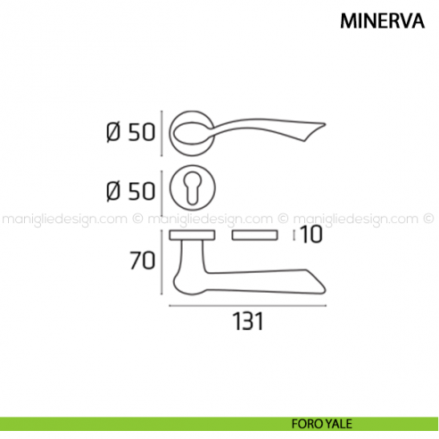 Maniglia per porta Minerva Comit foro yale