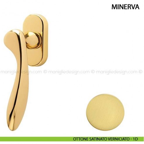 Maniglia per finestra martellina DK Minerva Comit ottone satinato verniciato