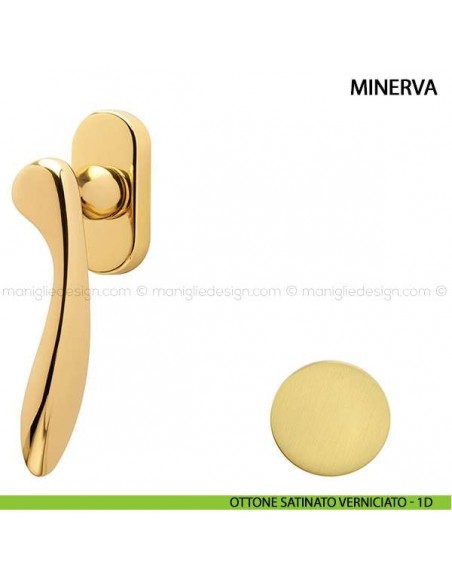 Maniglia per finestra martellina DK Minerva Comit ottone satinato verniciato
