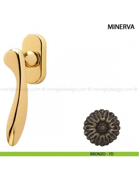 Maniglia per finestra martellina DK Minerva Comit bronzo