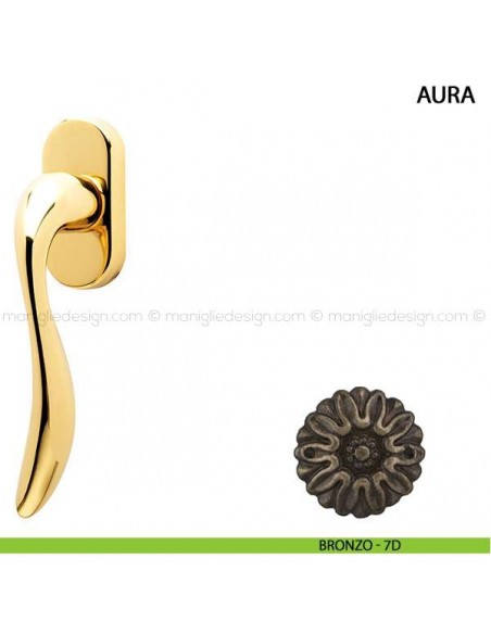 Maniglia per finestra martellina DK Aura Comit bronzo