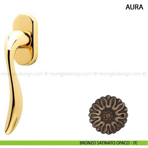 Maniglia per finestra martellina DK Aura Comit bronzo satinato opaco