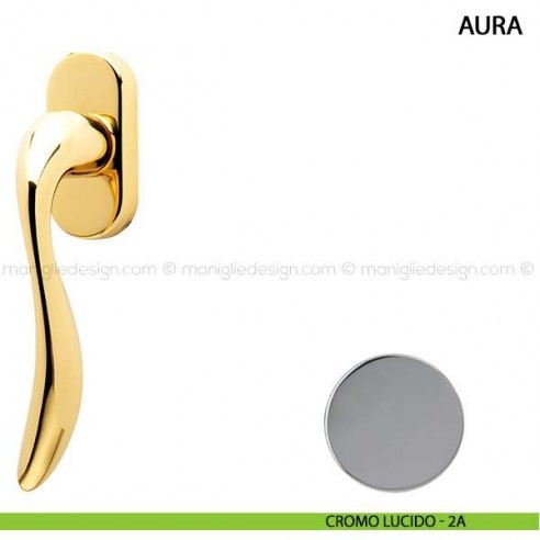 Maniglia per finestra martellina DK Aura Comit cromo lucido