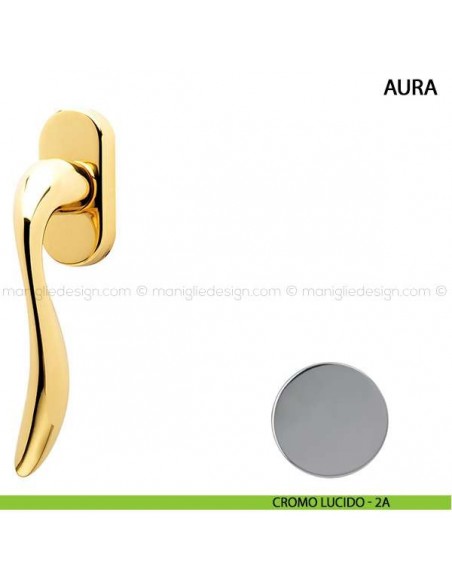 Maniglia per finestra martellina DK Aura Comit cromo lucido