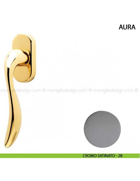 Maniglia per finestra martellina DK Aura Comit cromo satinato