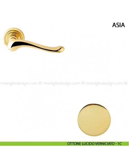 Maniglia per porta Asia Comit ottone lucido verniciato