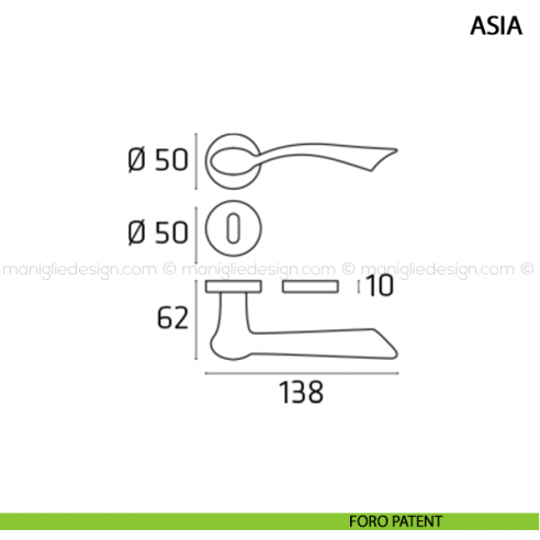 Maniglia per porta Asia Comit foro patent