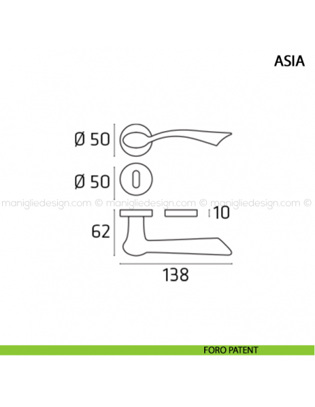 Maniglia per porta Asia Comit foro patent