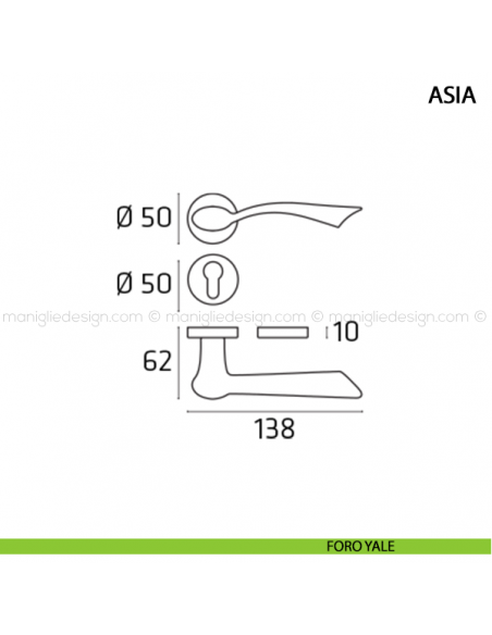 Maniglia per porta Asia Comit foro yale