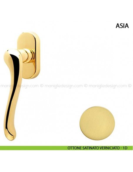 Maniglia per finestra martellina DK Asia Comit ottone satinato verniciato
