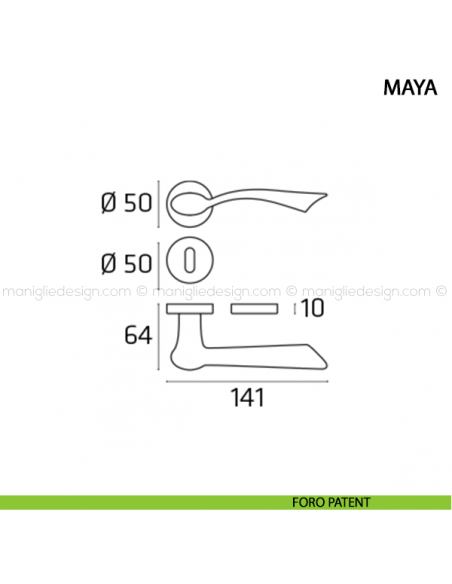 Maniglia per porta Maya Comit foro patent