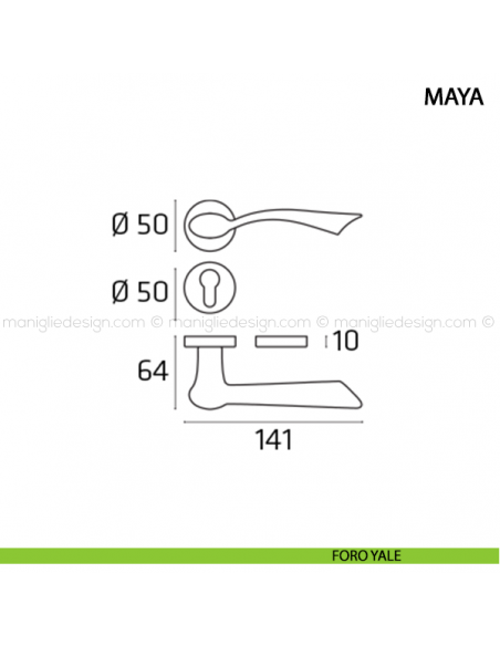 Maniglia per porta Maya Comit foro yale