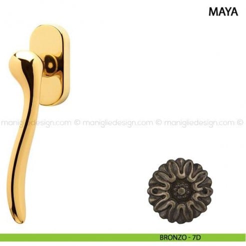 Maniglia per finestra martellina DK Maya Comit bronzo