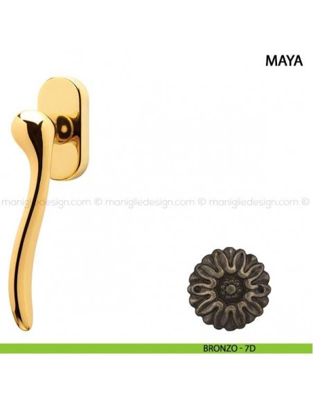 Maniglia per finestra martellina DK Maya Comit bronzo