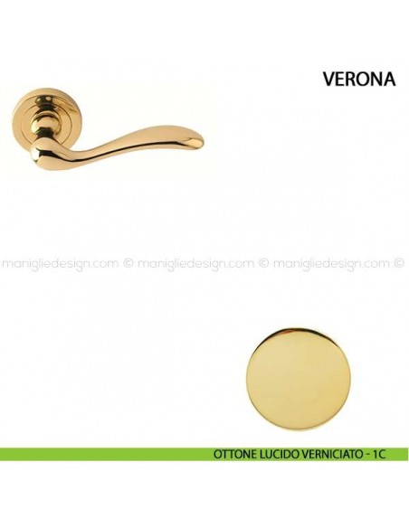 Maniglia per porta Verona Comit ottone lucido verniciato