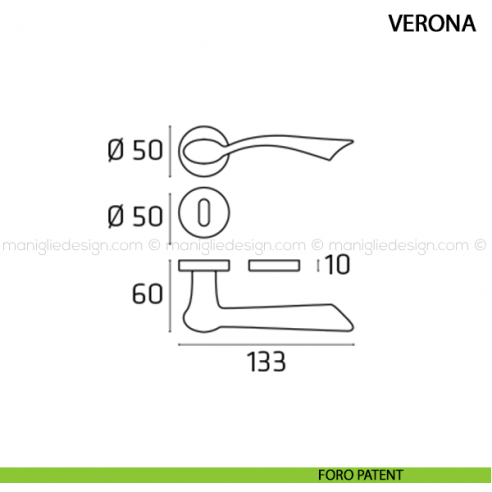 Maniglia per porta Verona Comit foro patent