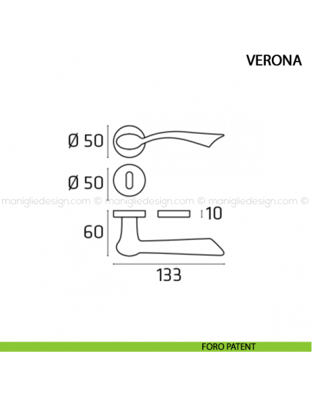Maniglia per porta Verona Comit foro patent
