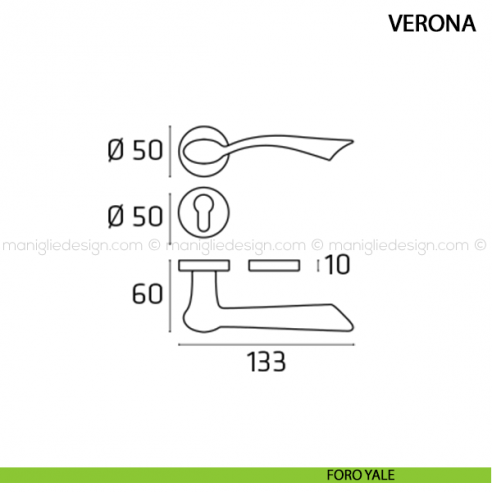 Maniglia per porta Verona Comit foro yale
