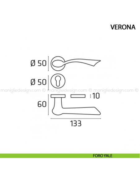 Maniglia per porta Verona Comit foro yale