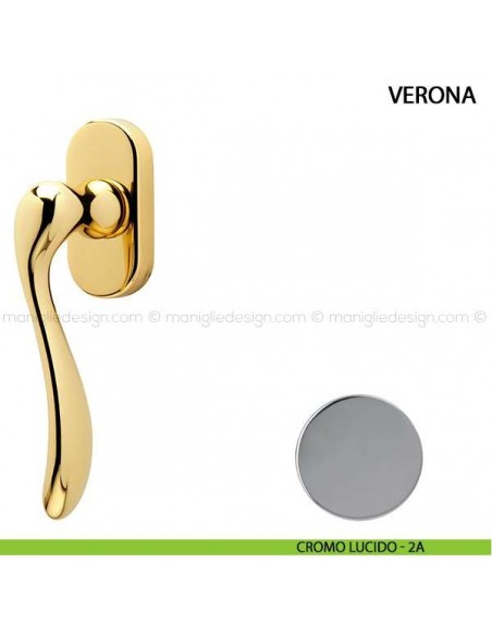 Maniglia per finestra martellina DK Verona Comit cromo lucido