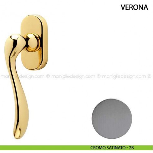 Maniglia per finestra martellina DK Verona Comit cromo satinato