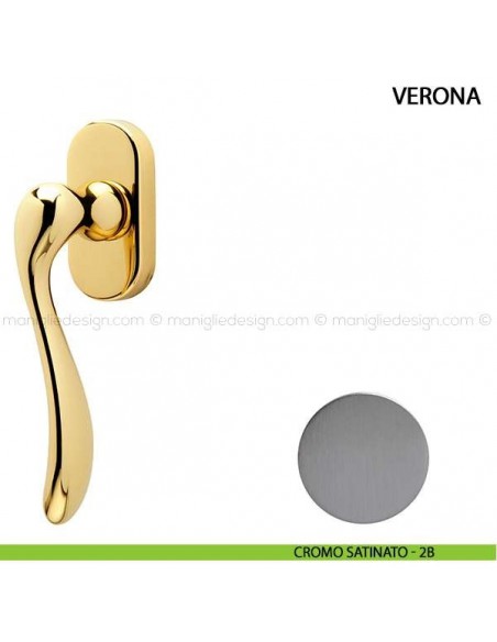 Maniglia per finestra martellina DK Verona Comit cromo satinato