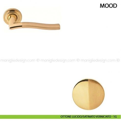 Maniglia per porta Mood Comit ottone lucido/satinato verniciato