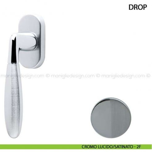 Maniglia per finestra martellina DK Drop Comit cromo lucido/satinato