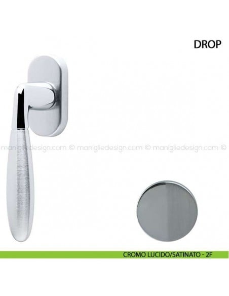 Maniglia per finestra martellina DK Drop Comit cromo lucido/satinato