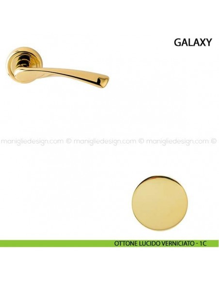Maniglia per porta Galaxy Comit ottone lucido verniciato