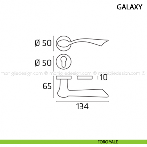 Maniglia per porta Galaxy Comit foro yale