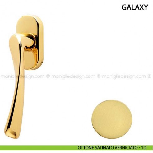 Maniglia per finestra martellina DK Galaxy Comit ottone satinato verniciato