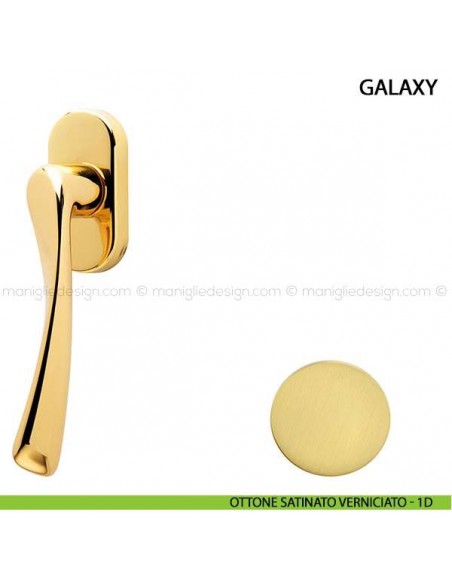Maniglia per finestra martellina DK Galaxy Comit ottone satinato verniciato