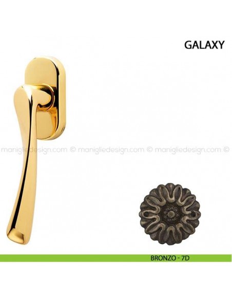 Maniglia per finestra martellina DK Galaxy Comit bronzo